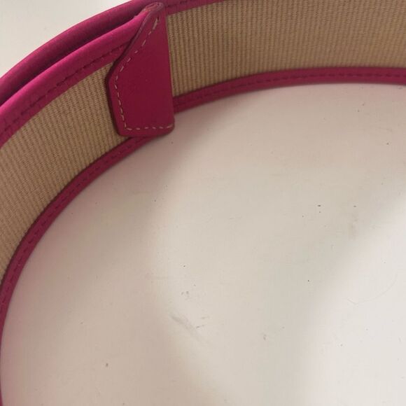 Prada Women's Belt Size 90/36 – Pink & Tan Canvas Leather – Made in Italy 1C3150 - Picture 7 of 8